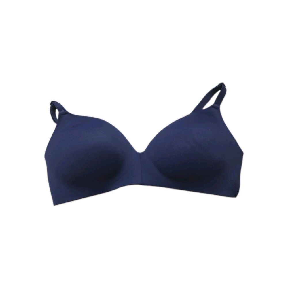 Victoria’s Secret PINK Wear Everywhere Wireless Push Up Bra Navy Blue 38D EUC